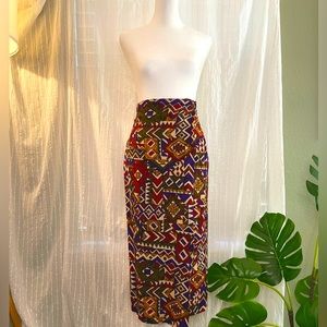 High Waisted Vintage Midi 90s Wrap Skirt